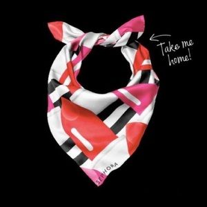Sephora Lipstick scarf & cosmetic pouch 2pc. Set
